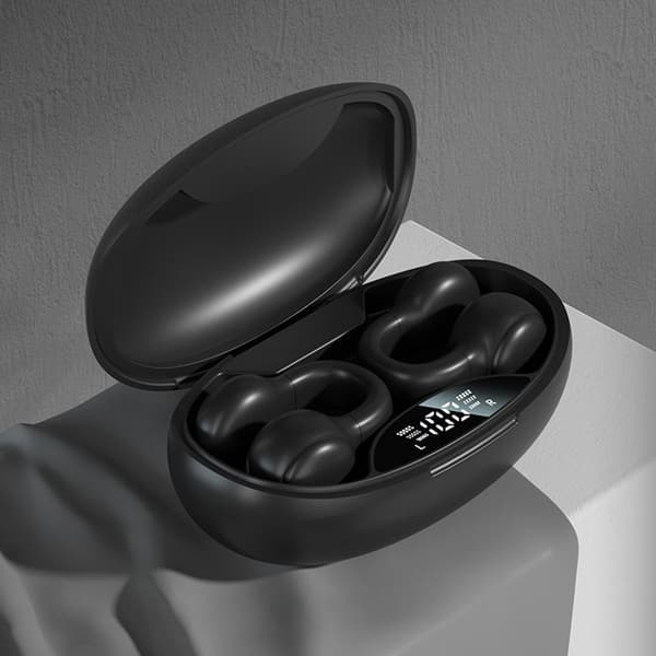 Bluetooth trådløse ørepropper øreklips headset Bone Black