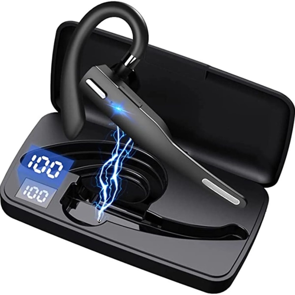 Kuulokkeet mikrofonilla Bluetooth, 2,4 GHz kuulokkeet langattomat latauskotelolla LED