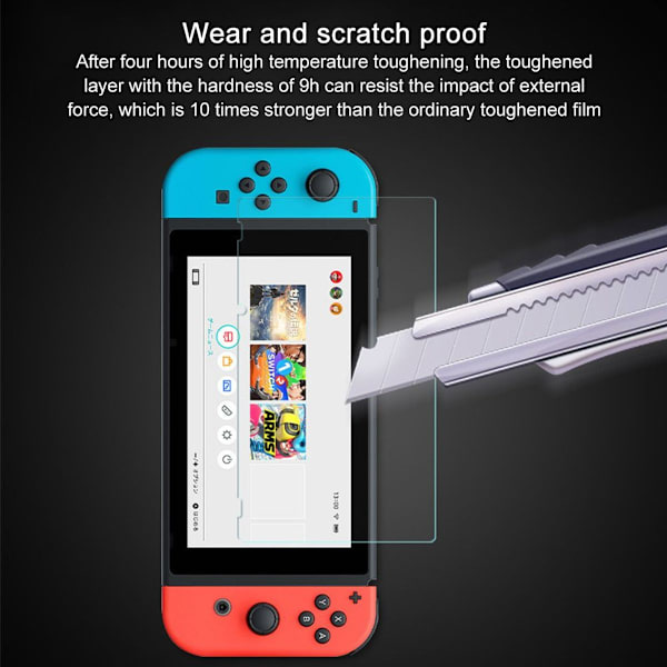 Härdat glas skärmskydd för Nintendo Switch, 2-pack, ultraklar 9H glas