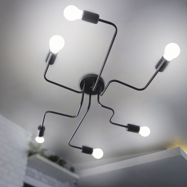 110-240V 6xE27 Retro-tyyliin LED-riippuvalaisin Antiikki Lamppu KLB