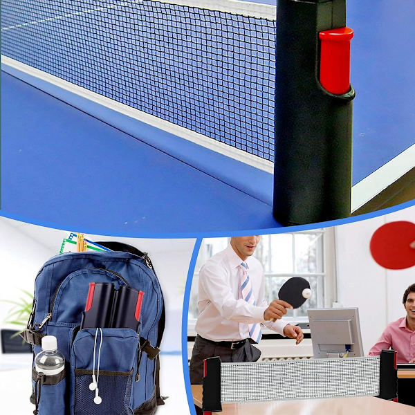 Retractable-pöytätennisverkko Retractable-pöytätennisverkko jokaiseen pöytään