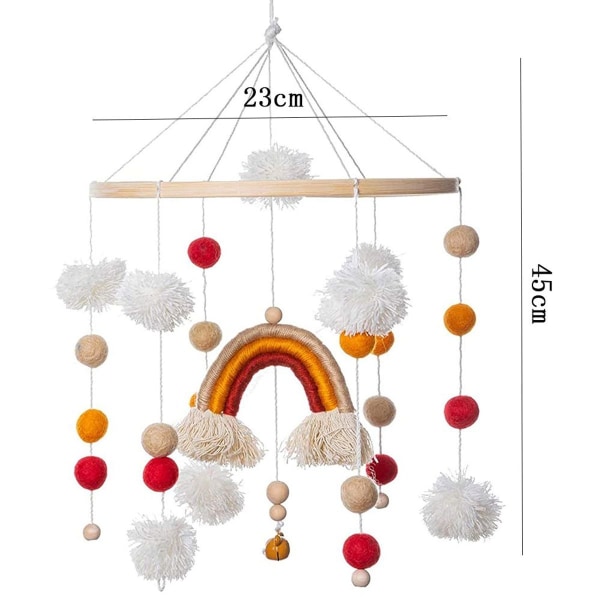 Mobile Baby Wind Chimes med filtballer Rainbow Mobile Baby H lz Mobile Baby Girls KLB