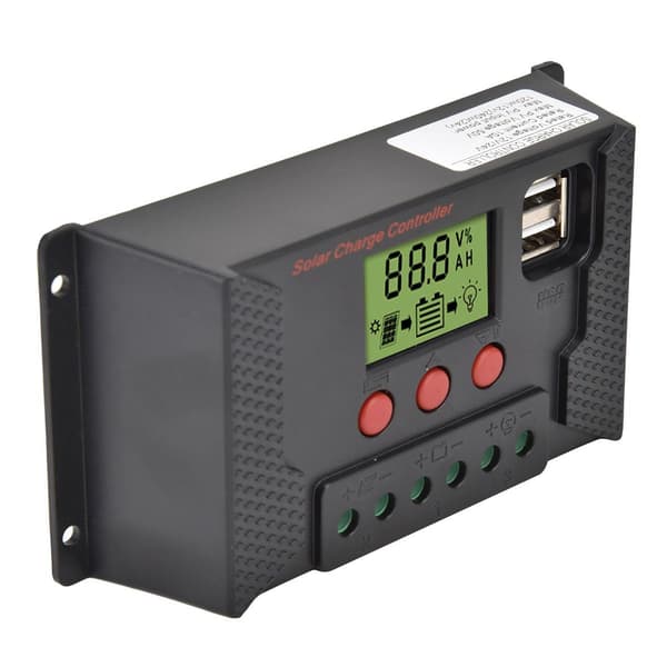 PWM LCD solcelleladeregulator 12V 24V 10A batterilading KLB
