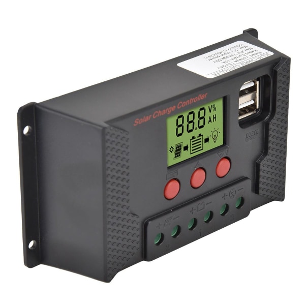 PWM LCD solcelleladeregulator 12V 24V 10A batteriladning KLB