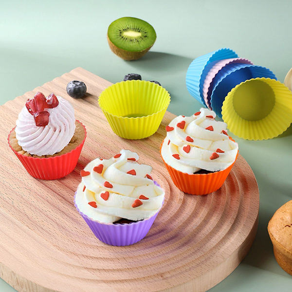 Silikone Cupcake Bageforme 24 Pakke, 2.75 Tommer Silikone Bageforme,