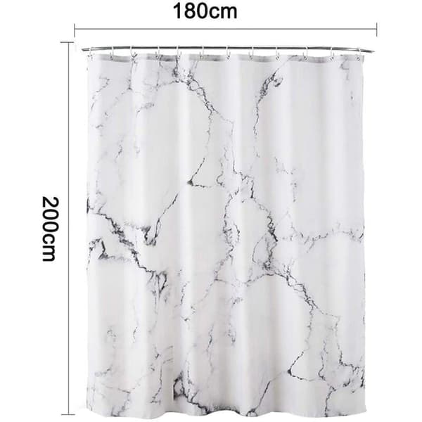Marmor Dusjforheng Anti Mugg Antibakteriell Vanntett 12D Polyester