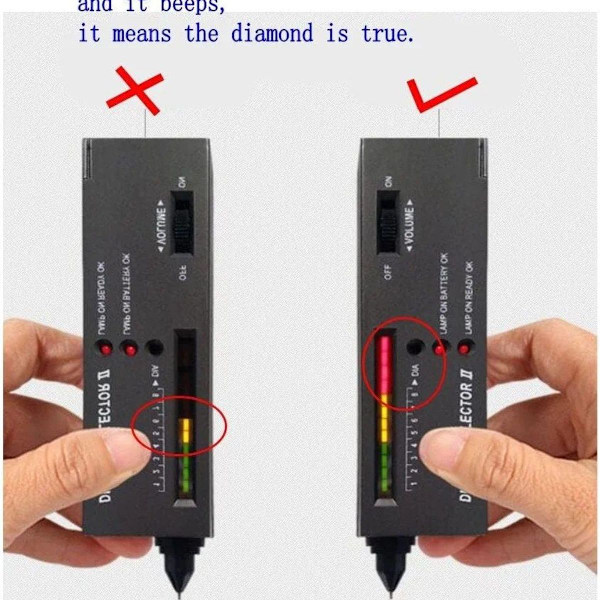 Bærbar elektronisk diamanttesterpen til diamant, rubin, krystal, agat