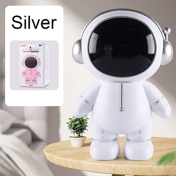 Astronaut Figurine Decor Desktop Statue (Sølv)