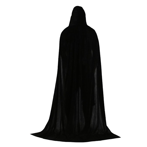 Unisex sort fuld længde hætte kappe kostume