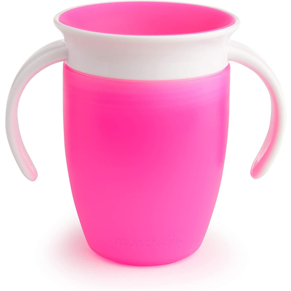 360 -Vaaleanpunaiset kupit lapsille, oppimiskupit.-207ml.
