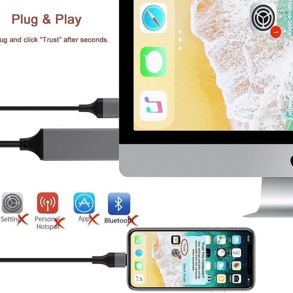 Lightning-HDMI-kaapeliadapteri, yhteensopiva iPhonen kanssa