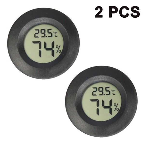 2-pak LCD digital hygrometer termometer innendørs utendørs fuktighetsmåler KLB