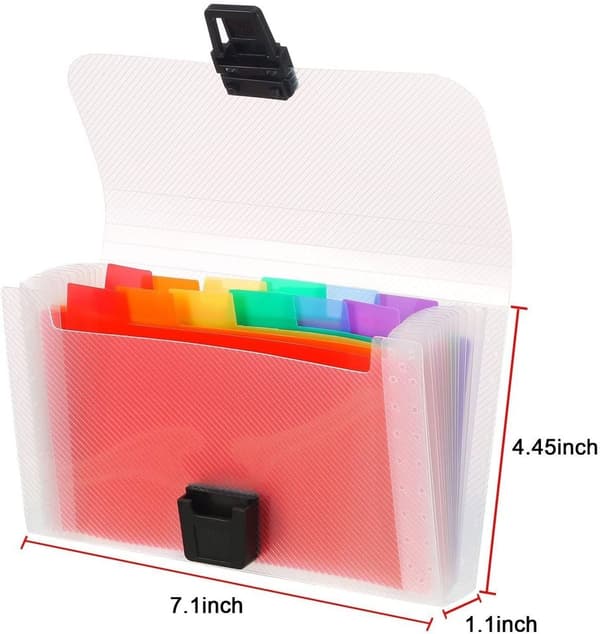 4-pack A6 expanderbara mappar, dokumentmapp med 24 etiketter, organisationsmapp