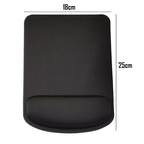 Musematte med håndleddsstøtte, håndlaget ergonomisk musematte svart
