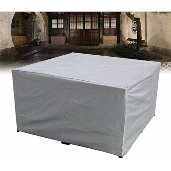Rektangulärt skyddande överdrag för trädgårdsmöbler, vattentätt och anti-UV, för utomhus, trädgård, terrass, exteriör 205 × 104 × 71cm Silver KLB