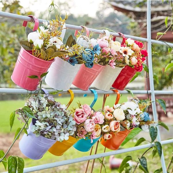 10-pack Metallhängande Planter Vas Växtkorg med