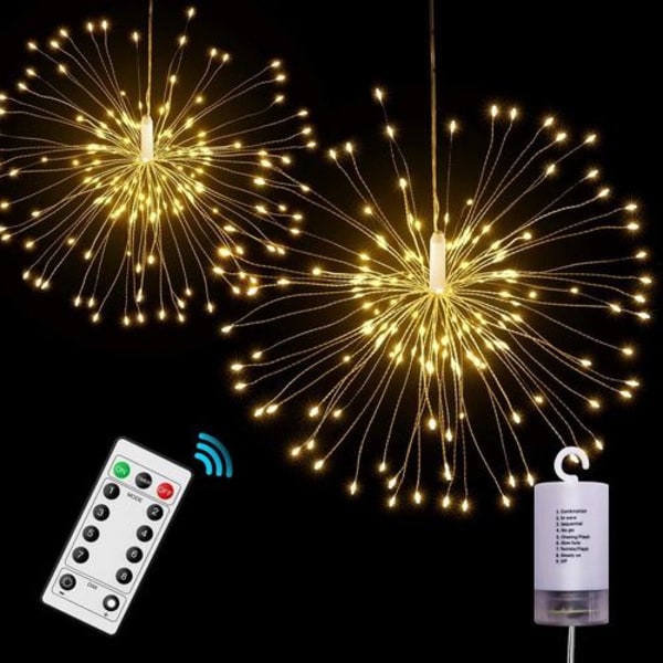 Batteridrevne feelygter, 1 x 10M 80 LED feelygter, 8 modes, udendørs belysning