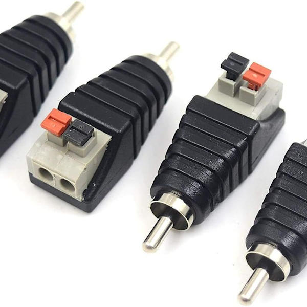 RCA-kaiutinkaapelipidike, 4 kpl kaiutinkaapelin RCA-liittimiä