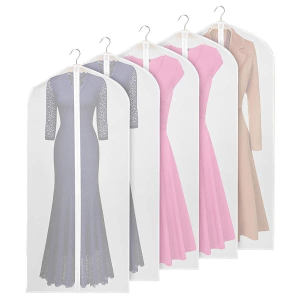 Plastpåse-set för kläder, 5 st, transparenta, 60 * 140 cm