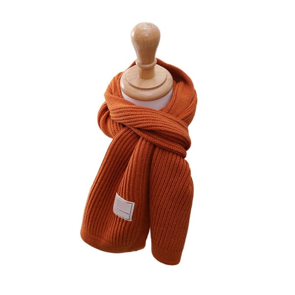 Børnetørklæde Blødt, varmt strikket halsvarmer Klassisk vintertørklæde til drenge Gul KLB