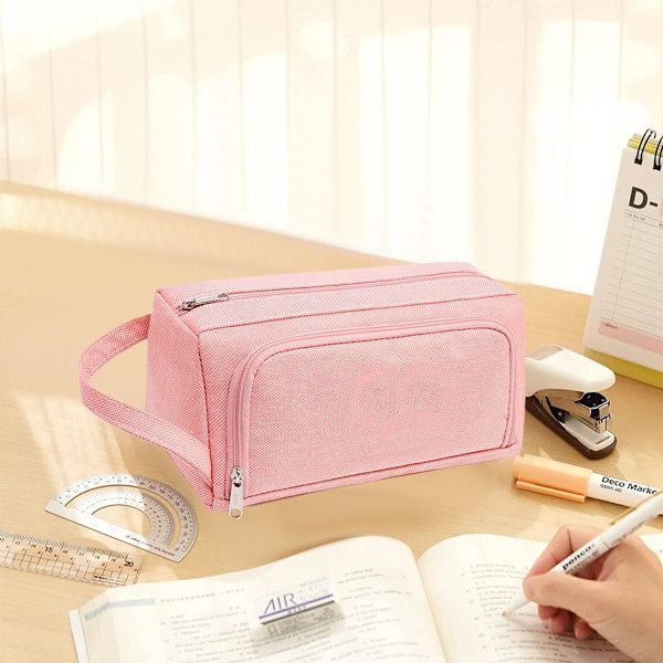 Pencil Case Stor Kapacitet Pencil Case Marker Pen Case Pink KLB