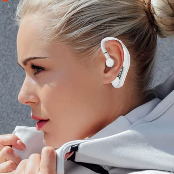 Bluetooth-headset V5.2 Bluetooth-hörlurar med mikrofon Vit