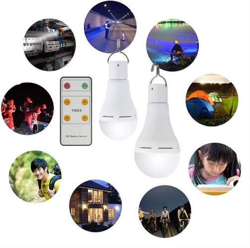 LED solcellelampe, 9W solenergi super lyse lyspærer med