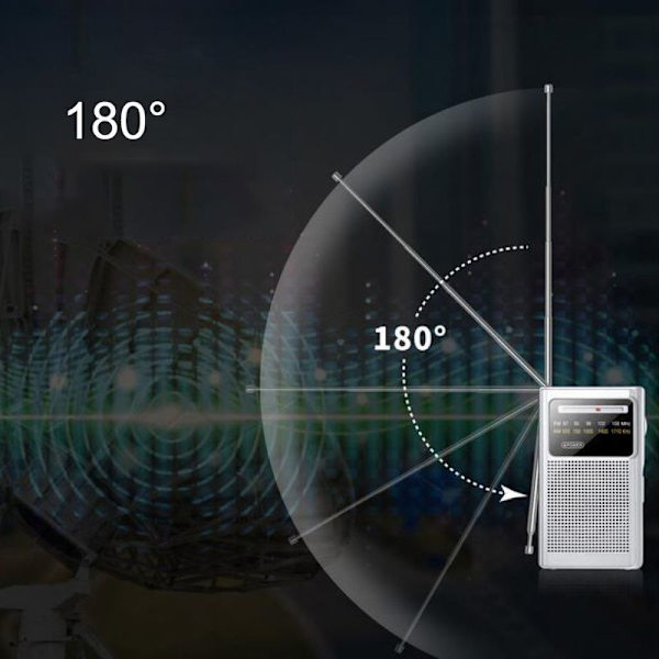 Tendak Mini Radio Batteridriven, FM/AM/FM bärbar radio med inbyggd