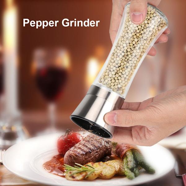 2 stk/sett salt- og pepperkvern i rustfritt stål fra KLB