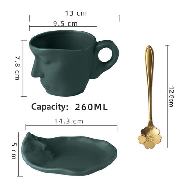 8oz Kaffe Kopp Sett Kreativ Abstrakt Kunst Kyss Kaffe