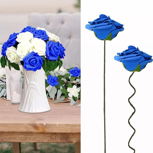 Kunstige 25 stk roseblomster skumroser kunstige blomster rosehoder KLB