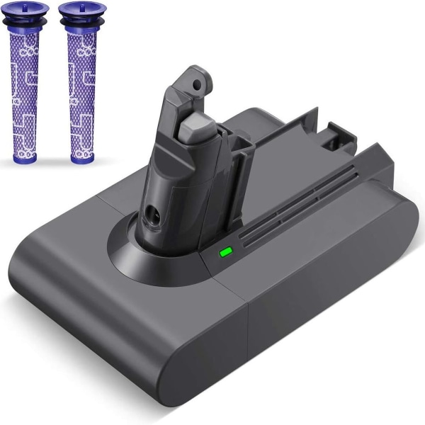 Reservebatteri for Dyson V6 DC62 DC58 DC59 - Li-Ion, 3000mAh, med filtre KLB