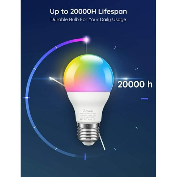 RGB-lampor, Bluetooth-lampa A19 7W 60W motsvarande KLB
