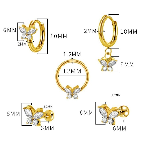 Par af øreringe med dinglende multi-style charm til kvinder og piger