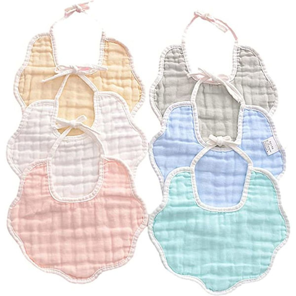 Pakke med baby-savlesmække - Unisex, bløde og absorberende - 8 lag - KLB