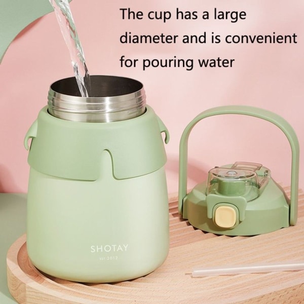 ST-8063 Kids Big Belly Water Cup Rustfrit stål termoskop søde stropper