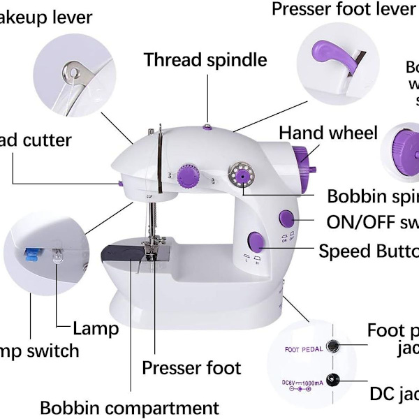 Elektrisk mini symaskin reisesymaskin KLB