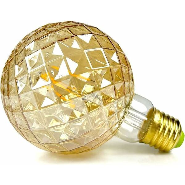 LED Vintage Retro Filament Glödlampor 4W 220/240V E27 Dekorativ Ljuskälla G95 Kristall KLB