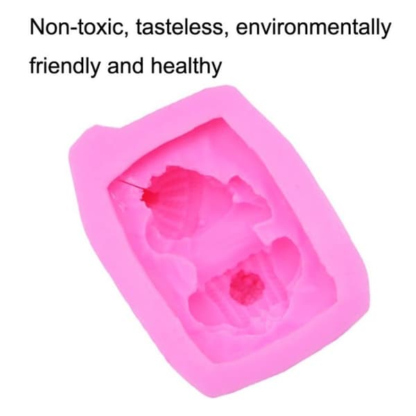 2 stk Fondant Kake Sjokolade Silikonform (Rosa)