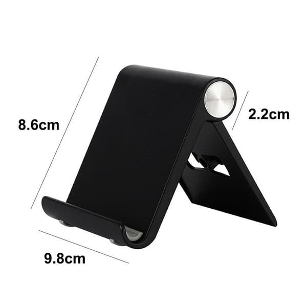 Justerbar telefonholder til skrivebord, foldbar, sort