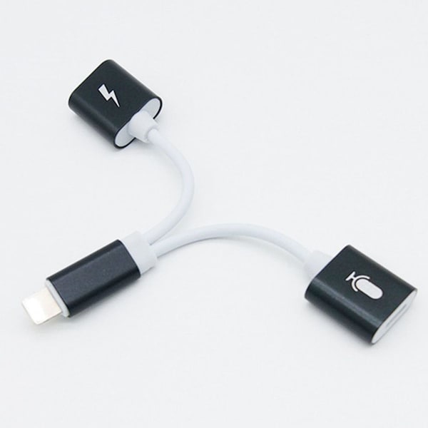 1 Headphone Lightning Adapter Jack Adapter Yhteensopiva Musta KLB