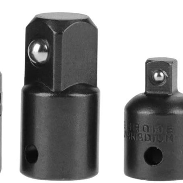 4-delt krom-vanadin adapterpanne- og reduksjonssett - 1/4\", 3/8\", 1/2\" KLB