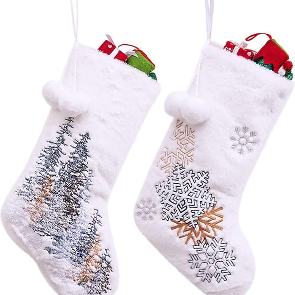 Hvide julestrømper 2-pak 18\" julestrømper KLB