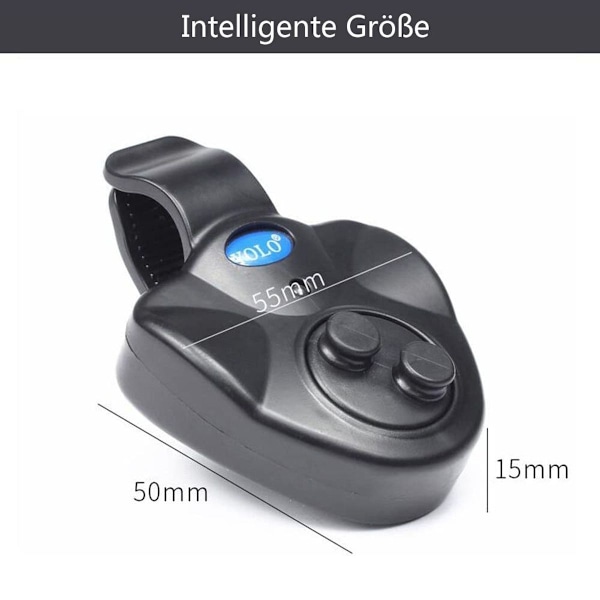 Fiskebittalarm med LED-lys indikator vibrasjonsenhet KLB