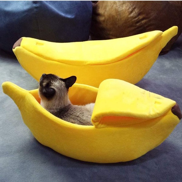 Kreativ bananformad hundgrotta, varm L KLB