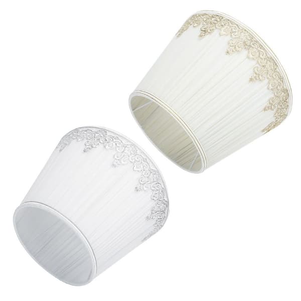 2 moderna lampskärmar med spetsväv, vardagsrumstillbehör KLB