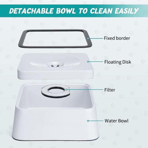 Dog 2 Dog Water Bowl Anti-Overflow No-Spill Floating Dog Water Bowl,Anti-Drip Dog Bowl for Home Travel