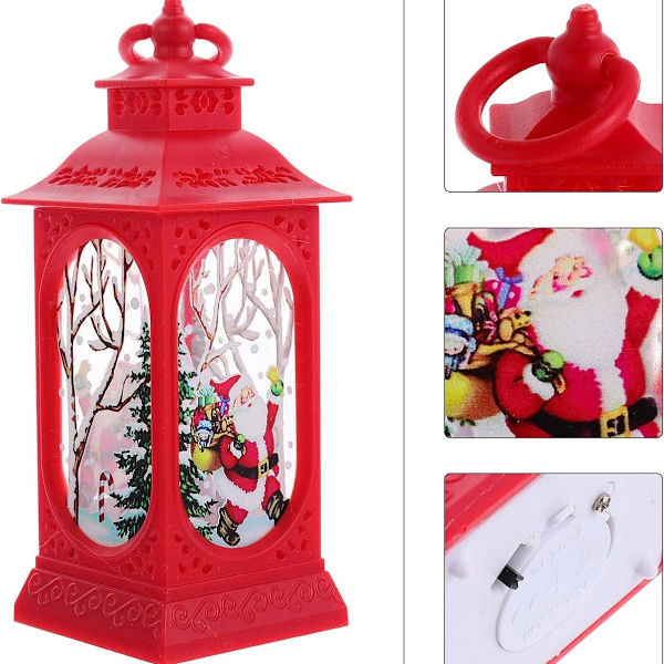2-pack julgransljus dekorativ lykta LED-ljuslampa bordslampa jultomte KLB