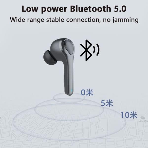 Trådløse hodetelefoner, Bluetooth-ørepropper, Sport Black