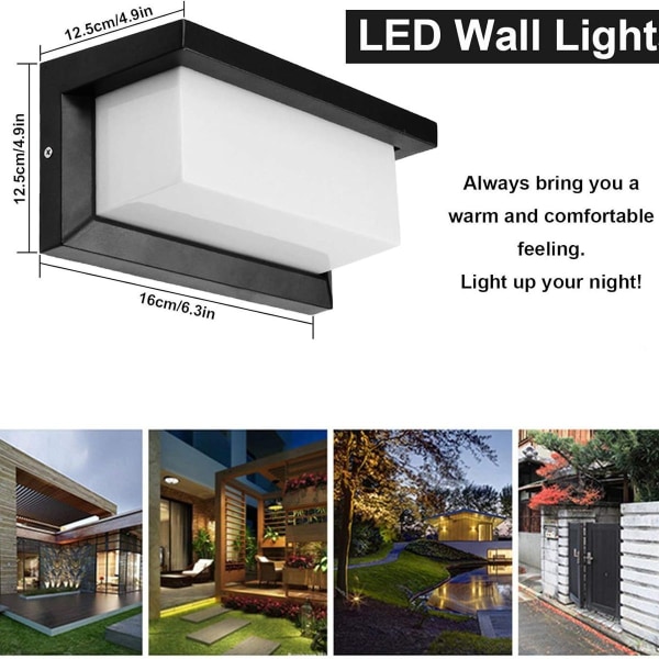 18W LED vägglampa utomhuslampa med rörelsedetektor modern KLB